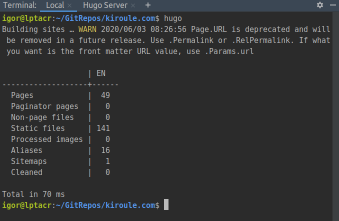 Python Script Hugo Build